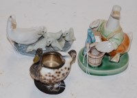 Lot 232 - A Lladro figure group with geese printed mark...