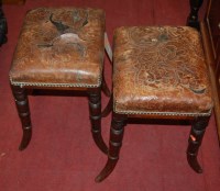 Lot 1224 - A pair of 19th century mahogany tan leather...