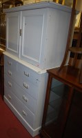 Lot 1231 - A Victorian white painted pine linen chest,...