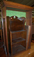 Lot 1281 - An Edwardian oak wall shelf; together with a...