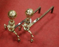 Lot 677 - A pair of early 20th century turned brass...