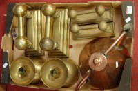 Lot 679 - A box of miscellaneous metalware to include;...