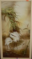 Lot 1008 - Contemporary far eastern study of wading birds,...