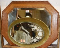 Lot 1030 - An oak framed and bevelled octagonal wall...