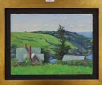 Lot 1062 - RE Armstrong - landscape scene, acrylic on...