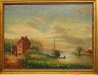 Lot 1071 - Late 20th century Dutch school - river...