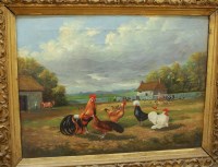Lot 1074 - After Edgar Hunt - farmyard scene with...