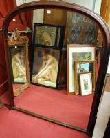 Lot 1100 - A Victorian style hardwood framed over mantel...
