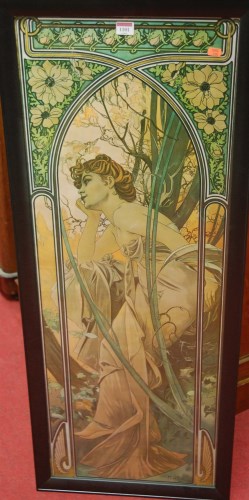 Lot 1101 - A set of four poster prints after Mucha,...