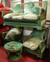 Lot 1160 - An early 20th century green chinoiserie...