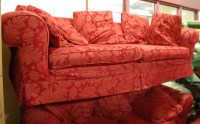 Lot 1162 - A pair of good quality modern red floral...