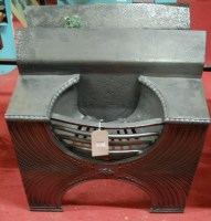 Lot 1197 - Two Adam style burnished cast iron...