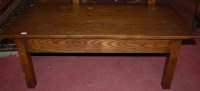 Lot 1299 - A contemporary rectangular oak low coffee table
