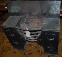 Lot 1314 - A circa 1900 Adam style burnished cast iron...