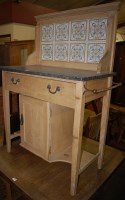 Lot 1318 - An Edwardian pine black marble topped and tile...