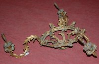 Lot 1341 - A French three light gilt metal hanging...