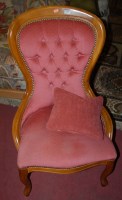 Lot 1359 - A pair of contemporary beech and pink button...