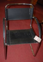Lot 1370 - A pair of contemporary tubular chrome framed...