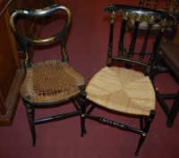 Lot 1374 - A pair of late Victorian ebonised and gilt...