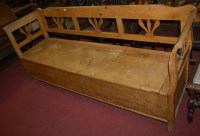Lot 1381 - A 19th century rustic pine four seater long...