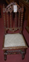 Lot 1382 - A 19th century oak single dining chair, in the...