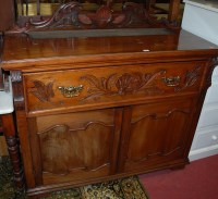 Lot 1241 - An Edwardian walnut ledgeback secretaire side...