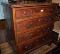 Lot 1417 - A small George III mahogany square front chest...