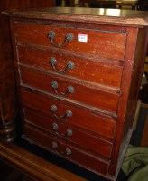 Lot 1421 - An Edwardian walnut six drawer low music chest