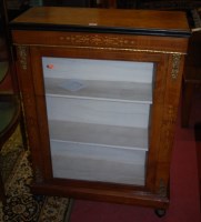 Lot 1283 - A Victorian figured walnut, floral satinwood...