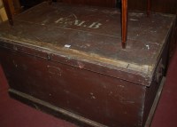Lot 1437 - A large 19th century stained pine hinge top...