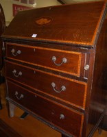 Lot 1442 - An Edwardian walnut satinwood inlaid...