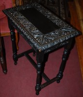 Lot 1396 - An early 20th century ebonised low relief...