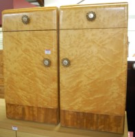 Lot 1401 - A pair of mid 20th century birdseye maple and...