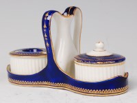 Lot 1078 - A late 18th century Derby porcelain inkstand,...