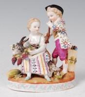 Lot 1080 - A 19th century Meissen Dresden porcelain group,...