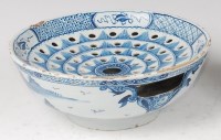 Lot 1094 - An English Delft colander bowl, probably...