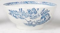 Lot 1087 - A Lowestoft porcelain slop bowl, underglaze...