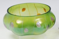 Lot 40 - An Art Nouveau Loetz green glass bowl, of...
