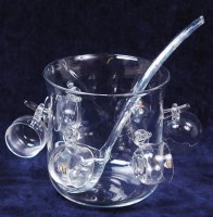Lot 54 - A 1960s Orrifors clear glass punch bowl and...