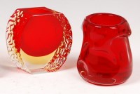 Lot 58 - A Murano Mandruzzato red tinted moulded glass...