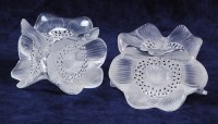 Lot 48 - A pair of modern Lalique frosted and moulded...