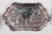 Lot 96 - An Art Nouveau embossed silver pin tray, the...