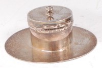 Lot 79 - A circa 1900 silver hinge-top inkwell, of...