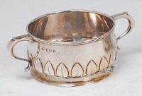 Lot 92 - A 1930s silver twin handled porringer, of...