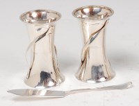 Lot 101 - A pair of Art Nouveau silver miniature vases,...