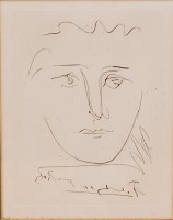 Lot 178 - After Picasso - Abstract bust portrait,...