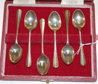 Lot 262 - A cased set of six mid 20th century teaspoons...