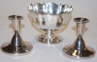 Lot 270 - A George V silver pedestal bowl together with...