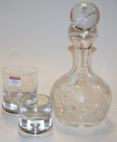 Lot 273 - A modern glass decanter and stopper having...