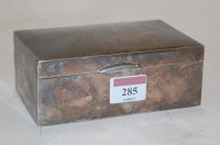Lot 285 - A mid 20th century silver table cigarette box...